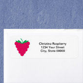 Raspberry Fruit Pink Personalize Return Address ラベル