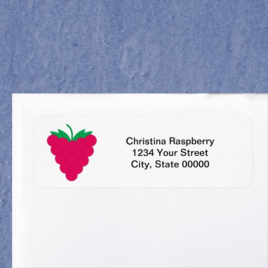 Raspberry Fruit Pink Personalize Return Address ラベル