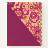 Raspberry Groovy Psychedelic 60s 70s Floral  ノートブック (裏面)