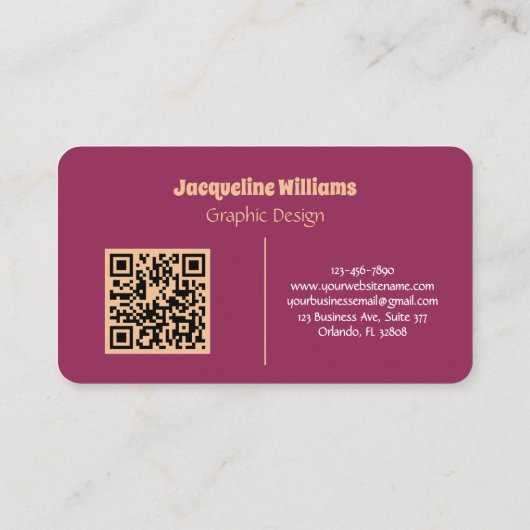 Raspberry Groovy Psychedelic 60s 70s Floral  名刺 (裏面)