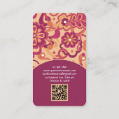 Raspberry Groovy Psychedelic 60s 70s Floral II 名刺 (裏面)