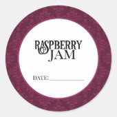 Raspberry Jam Canning Lid Labels ラウンドシール (正面)