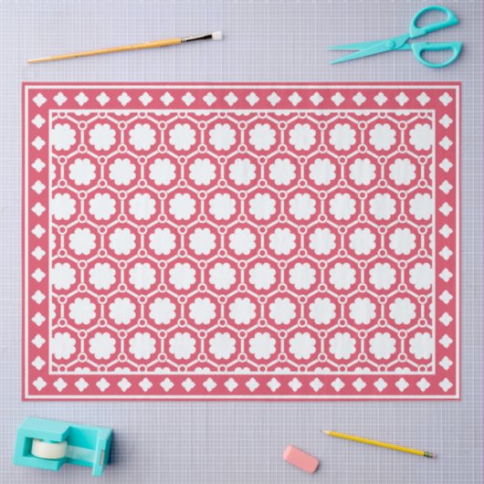 Raspberry Modern Bone Inlay Decoupage Paper 薄葉紙 (クラフト)