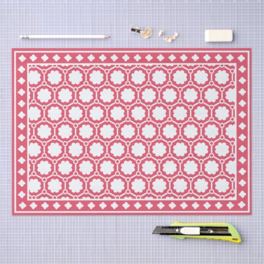 Raspberry Modern Bone Inlay Decoupage Paper 薄葉紙 (クラフト)