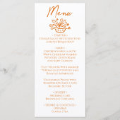 Raspberry Orange Hand Drawn Floral Wedding Menu  メニュー (正面)