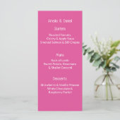 Raspberry Pink And White Menu Card メニュー (スタンド正面)