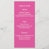 Raspberry Pink And White Menu Card メニュー (正面)