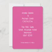 Raspberry Pink and White Photo Save the Date Card セーブザデート (裏面)