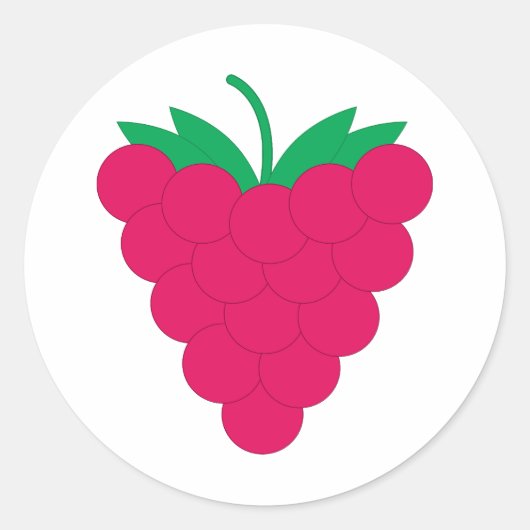 Raspberry Pink Fruit Berry ラウンドシール (正面)