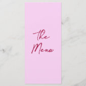 Raspberry Pink Hand Drawn Floral Wedding Menu  メニュー (裏面)