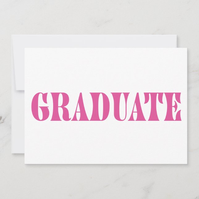 Raspberry Pink Modern Graduation Party Invitation (正面)