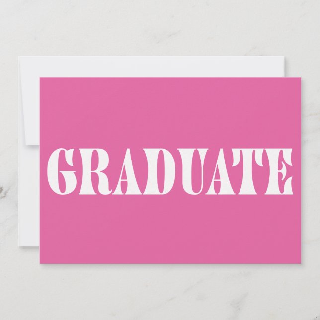 Raspberry Pink Modern Graduation Party Invitation (正面)