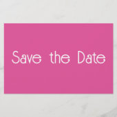 Raspberry Pink White Save the date Card 便箋 (正面)