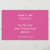 Raspberry Pink White Save the date Card 便箋 (裏面)