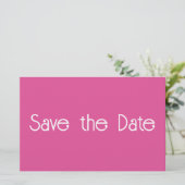 Raspberry Pink White Save the date Card 便箋 (スタンド正面)
