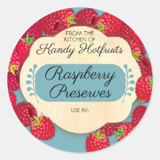 Raspberry raspberries jam jelly preserves canning ラウンドシール