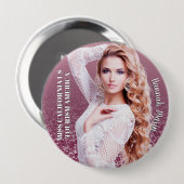 Raspberry Sparkle Custom Cut-out Photo Button Pin 缶バッジ (正面&裏面)