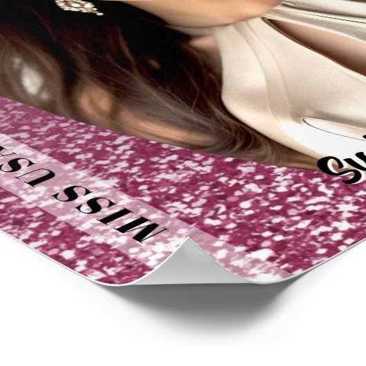 Raspberry Sparkle Custom Pageant Poster Print ポスター (角)