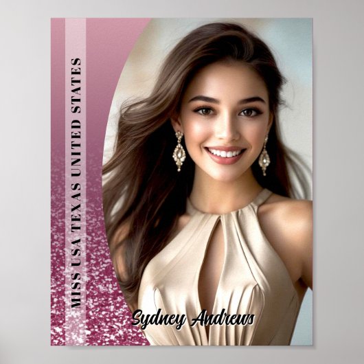 Raspberry Sparkle Custom Pageant Poster Print ポスター (正面)