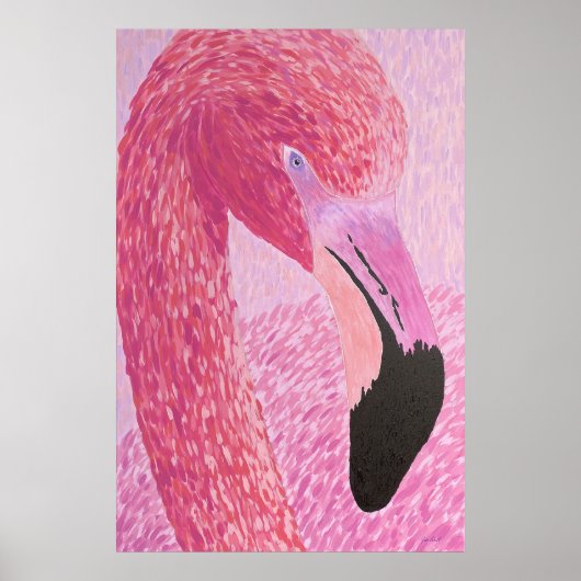 Raspberry the Flamingo - by Just Dahl Poster ポスター (正面)