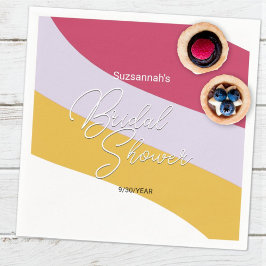 Raspberry Violet Honey Horizontal Streams スタンダードカクテルナプキン