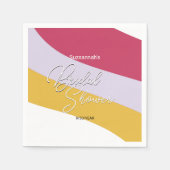 Raspberry Violet Honey Horizontal Streams スタンダードカクテルナプキン (正面)