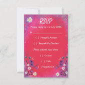 Raspberry Wildflower - RSVP card vertical (正面)