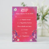 Raspberry Wildflower - RSVP card vertical (スタンド正面)