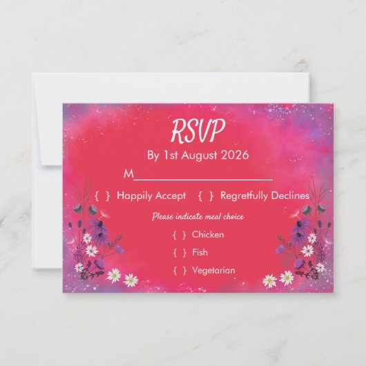 Raspberry Wildflowers - RSVP card (正面)