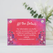 Raspberry Wildflowers - Wedding enclosure card エンクロージャーカード (スタンド正面)