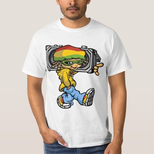 Rasta boy with radio tシャツ (正面)
