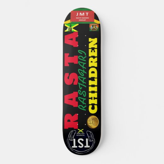 RASTA CHILDREN JMT ジャマイカ 8 1/4" スケートボードデッキ (正面)