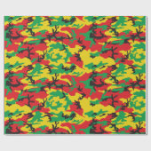 Rasta Flag Colors Camouflage Print ラッピングペーパー (フラット)