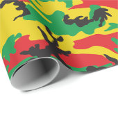 Rasta Flag Colors Camouflage Print ラッピングペーパー (ロールコーナー)