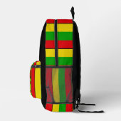 Rasta Flag Colors Striped Monogram プリントバックパック (右)