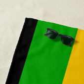 Rasta Flag Coloured Striped Monogram Reggae ビーチタオル (インサイチュ)