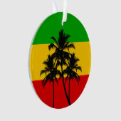Rasta Flag Tropical Palm Trees Christmas オーナメント (正面)