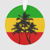 Rasta Flag Tropical Palm Trees Christmas オーナメント (正面)