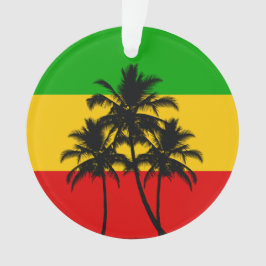 Rasta Flag Tropical Palm Trees Christmas オーナメント