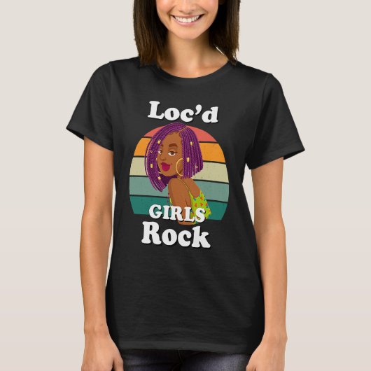 Rasta Hair Dreadlocks Loc'd Black Girl Rock Melani Tシャツ (正面)