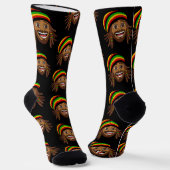 Rasta Man Reggae Patterned ソックス (傾斜あり)