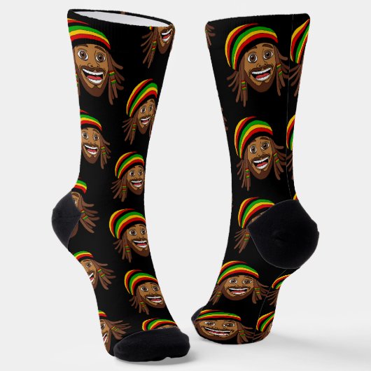 Rasta Man Reggae Patterned ソックス (傾斜あり)