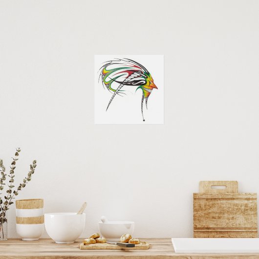 Rasta man tribal Canvas ポスター (キッチン)