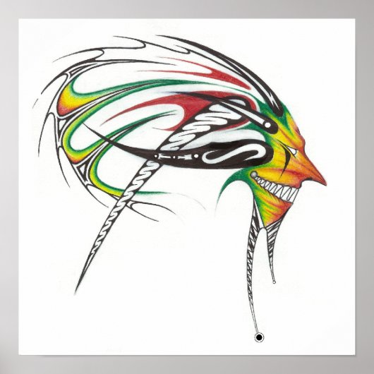 Rasta man tribal Canvas ポスター (正面)