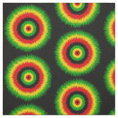 Rasta Red Yellow Green Tie Dye Circles Pattern ファブリック (見本)