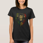 Rasta Reggae Lion Of Judah Jamaican Pride Rastafar Tシャツ (正面)