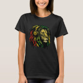 Rasta Reggae Lion Of Judah Jamaican Pride Rastafar Tシャツ (正面)