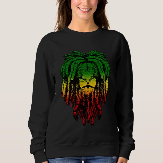 Rasta Reggae Lion Of Judah Jamaican Roots Rastafar スウェットシャツ (正面)