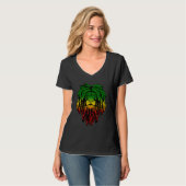 Rasta Reggae Lion Of Judah Jamaican Roots Rastafar Tシャツ (正面フル)