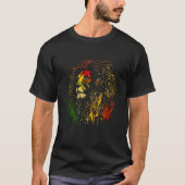 Rasta Reggae Lion Of Judah Rastafarian Pride Regga Tシャツ (正面)
